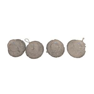 Clear Plastic Bell Ornaments Glitter Trim Hanging Christmas‎ Holiday  Set of 4